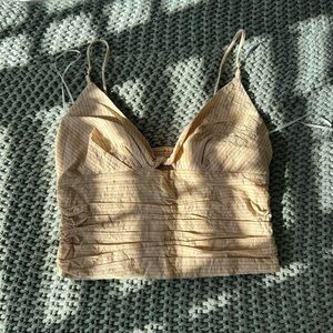 Zara Beige Pinstripe Tank Top